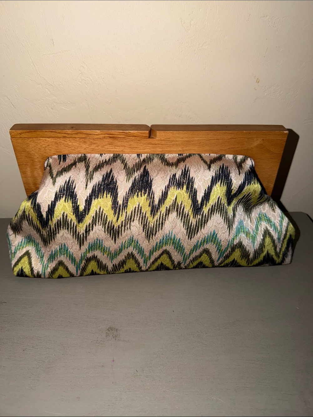 Poppie Jones Zigzag Tissue Box Cover in Yellow, Green, Black